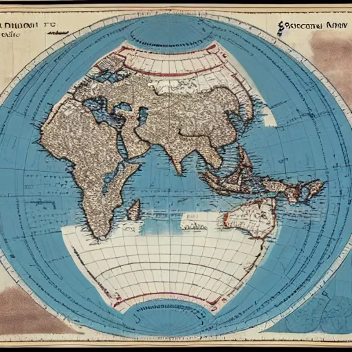 Prompt: geopolitical map of a strange new world, miller projection, monochromatic