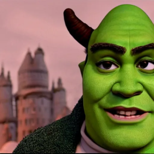 Image similar to johnny depp as shrek