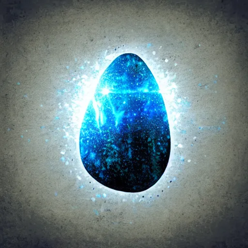 Prompt: rpg illustration of a black magical stone, singular stone with glowing blue engraving on a neutral background