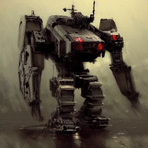 Image similar to mech art by jakub rozalski