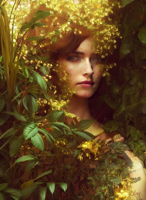 Image similar to hyper realistic photographer looking through a vintage medium format camera, design on white background, beautiful details, lush foliage cyberpunk, gold, drawn by john singer sargent, tom bagshaw, norman rockwell, alphonso mucha, lolish, trending on artstation