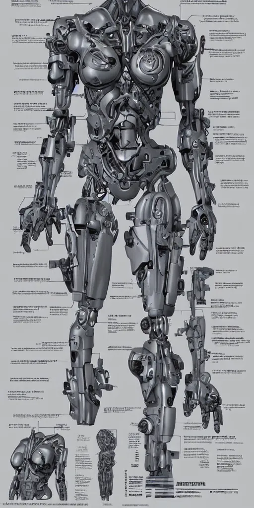 Prompt: symmetry!! cyborg female bust with cybernetic implants, gun metal grey, mecha, three - perspective / three - view reference sheet ( front / back / side ), muscles reference art, bionic, digital art, in the style of amanda lilleston, luka mivsek, bryan christie, artstation, pinterest, deviantart, photoshop, unreal engine