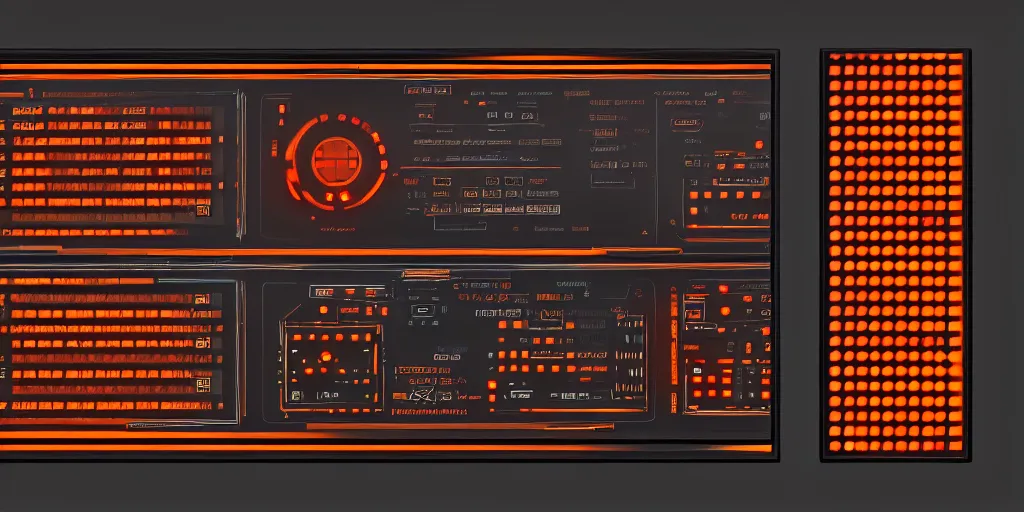 Prompt: photo of glowing control panel, full screen, orange and black, glowing lights, led, screens, graphs, realistic, photorealistic, hyperrealistic, not rotated, highly detailed, focused, clear, crisp, sharp, trending on artstation