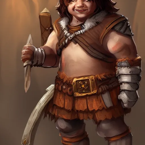 Image similar to male halfling barbarian-rogue, dungeons and dragons, amazing detail, character concept art, illustration, fantasy, 4k