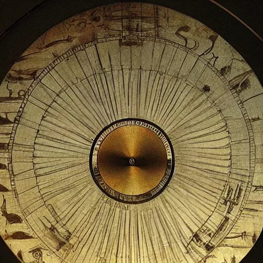 Image similar to the chronovisor by leonardo da vinci. a machine that displays the past