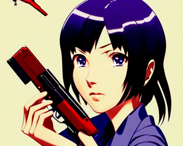 Prompt: faye valentine holding a gun | very very anime!!!, fine - face, audrey plaza, realistic shaded perfect face, fine details. anime. realistic shaded lighting poster by ilya kuvshinov katsuhiro otomo ghost - in - the - cowboy bebop, shell, magali villeneuve, artgerm, jeremy lipkin and michael garmash and rob rey