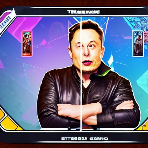 Image similar to elon musk, the trading card game, 8 k digital illustration