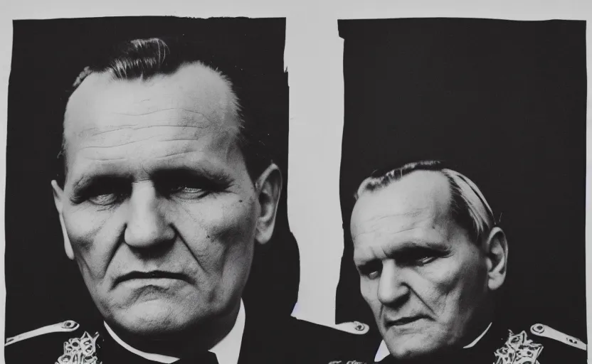 Prompt: 60s movie still full-lenght portrait of marshal tito of yugoslavia in uniform, by Irving Penn , Cinestill 800t 35mm black and white, heavy grainy picture, very detailed, high quality, 4k, HD criterion, precise texture