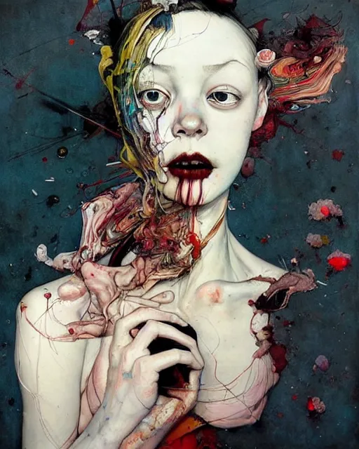 Image similar to there is ugliness in beauty, but there is also beauty in ugliness. in the style of adrian ghenie, esao andrews, jenny saville, edward hopper, surrealism, dark art by james jean, takato yamamoto