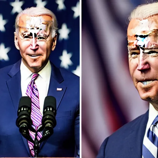 Image similar to A photo of joe biden teams up with a teenage joe biden, perfect faces, 50 mm, award winning photography