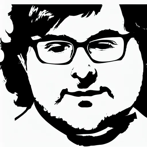 Image similar to clark duke hybrid, vector, svg sticker art