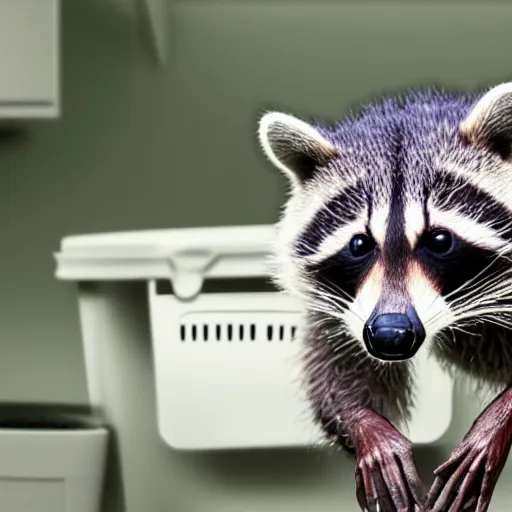 Prompt: Racoon doing his laundry, photorealistic , 4K