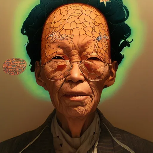 Prompt: senior citizen portrait soft light painted by james jean and katsuhiro otomo and erik jones, inspired by kenyan akira anime, smooth face feature, intricate oil painting, high detail illustration, sharp high detail, manga and anime 1 9 9 9