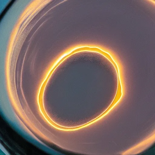 Image similar to tiny accretion disc in a jar, light by shaft of coruscating sunlight, Award Winning Masterpiece On 85mm by Simon Bruntnell