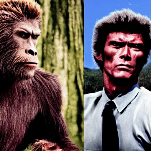 Image similar to Clint Eastwood as bigfoot