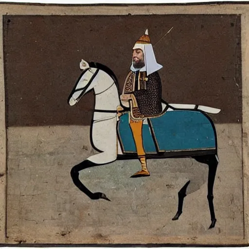 Image similar to ottoman sultan riding a range rover in 1 7 th century