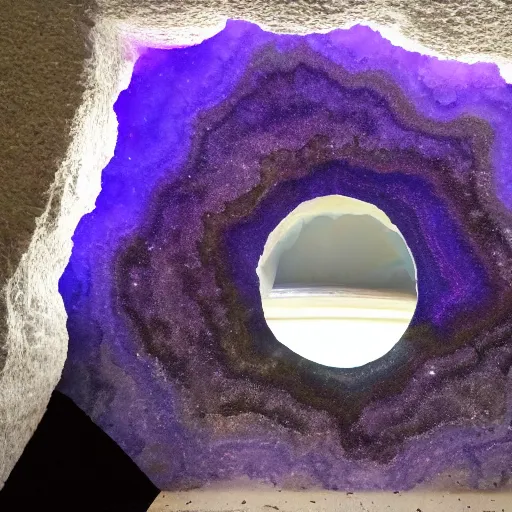 Prompt: space in a geode portal to space, detailed, featured, noneuclidian