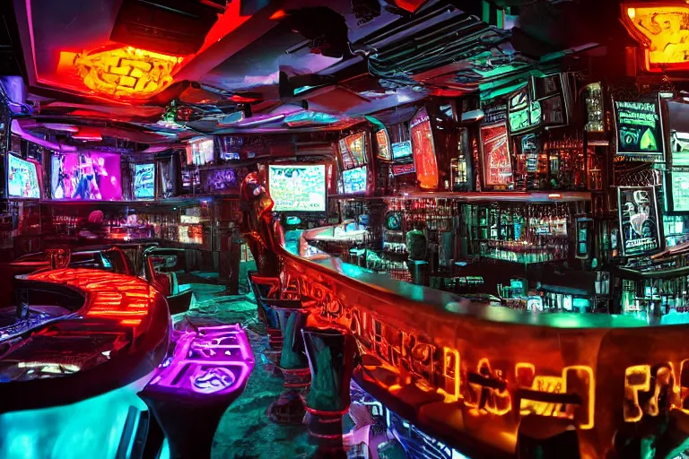 Image similar to cyberpunk alien bar movie