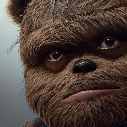 Prompt: hyperrealistic mixed media image of matt damon disguised as an ( ( ewok ) ), stunning 3 d render inspired art by istvan sandorfi and greg rutkowski, perfect facial symmetry, realistic, highly detailed attributes and atmosphere, dim volumetric cinematic lighting, 8 k octane extremely hyper - detailed render, post - processing, masterpiece,