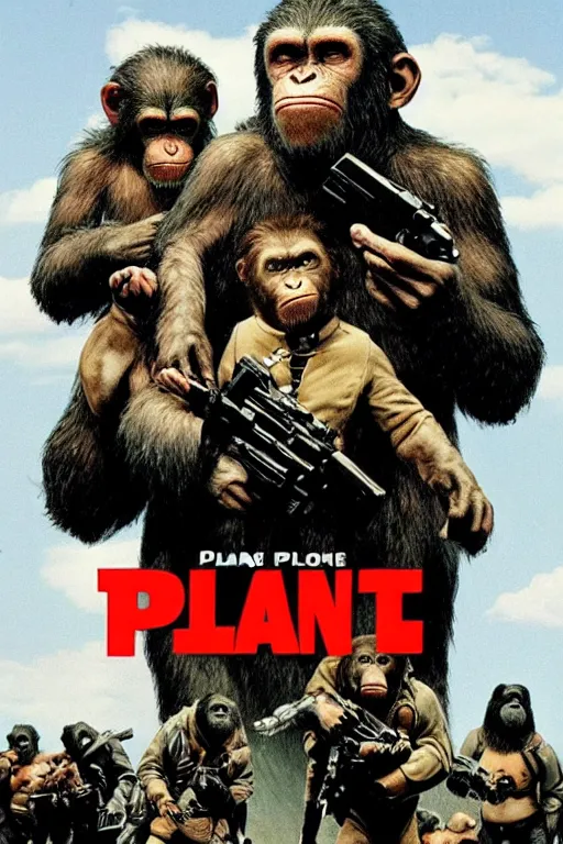 Image similar to planet of the apes directed by quentin tarantino