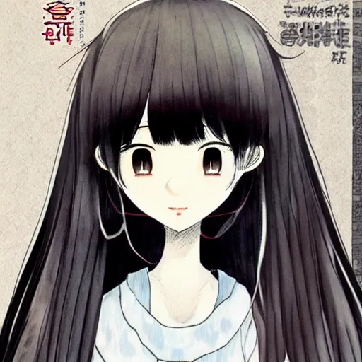 Image similar to korean girl manga cover, hardcover, realistic, very detailed, perfectly drawn