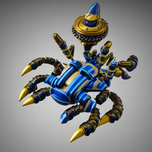 Image similar to a clash royale unit model of a mechanical scorpion, 3d, 8k, very detailed