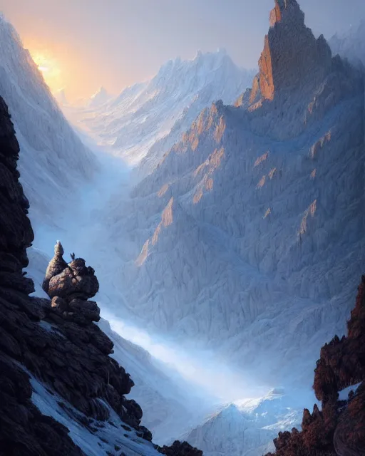 Prompt: optical illusions of the alpine ecosystem, diffuse lighting, fantasy, intricate, elegant, highly detailed, lifelike, photorealistic, digital painting, artstation, illustration, concept art, smooth, sharp focus, by greg rutkowski, chris tulloch mccabe, valentina remenar and asher duran,