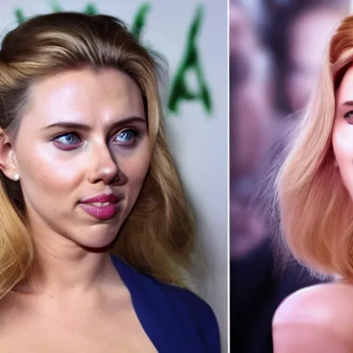 Prompt: hamster with the face face face face of scarlett johansson, scarlett johanssons face on a hamster