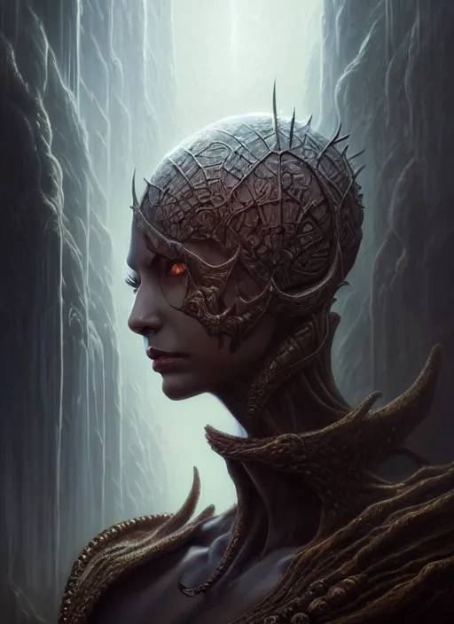 Prompt: portrait shot of dark evil elf in a scenic dystopian environment, intricate, elegant, highly detailed, centered, digital painting, artstation, concept art, smooth, sharp focus, illustration, artgerm, tomasz alen kopera, peter mohrbacher, donato giancola, joseph christian leyendecker, wlop, boris vallejo