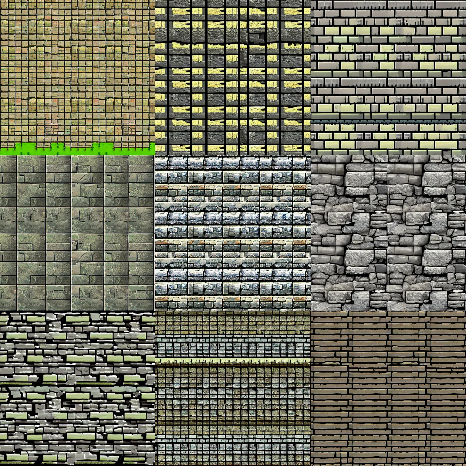 Prompt: stone wall texture, low res pixel art, video game