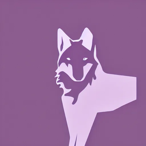 Image similar to silhouette of a wolf, forest background, vectorial art, gradient black to purple, multiple level of backgrounds, trending on artstation