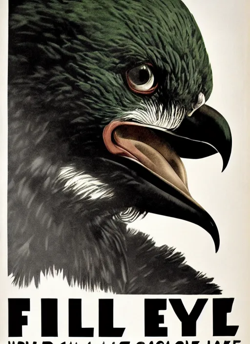 Image similar to vulture eye in 1940s propaganda poster, full hd,highly detailed