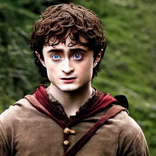 Image similar to Daniel Radcliffe as Frodo in lord of the rings