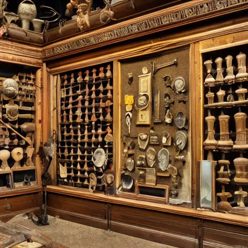 Prompt: A great display room filled with artifacts and treasures lost to time, ultra-high definition, 4K, museum quality photo