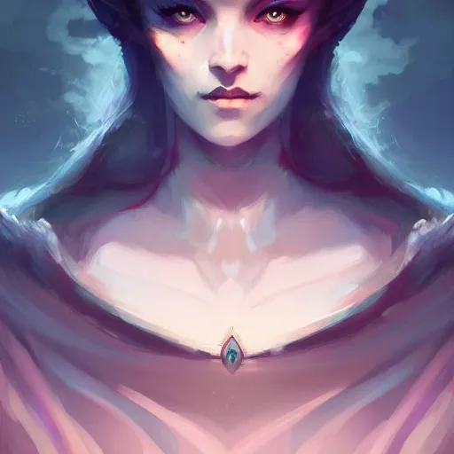 Image similar to a beautiful portrait of a beautiful dark sorceress, game of thrones concept art by pete mohrbacher and guweiz and ilya kuvshinov, digital art, highly detailed, intricate, sharp focus, trending on artstation hq, deviantart, unreal engine 5, 4 k uhd image