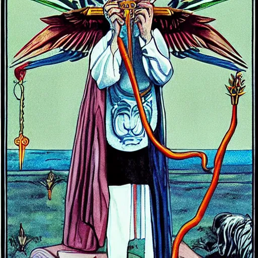 Prompt: crowley thoth tarot | card death | featuring steve buscemi