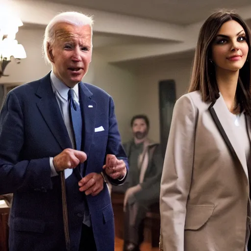 Image similar to victoria justice as joe biden, 8 k resolution, cinematic lighting, anatomically correct