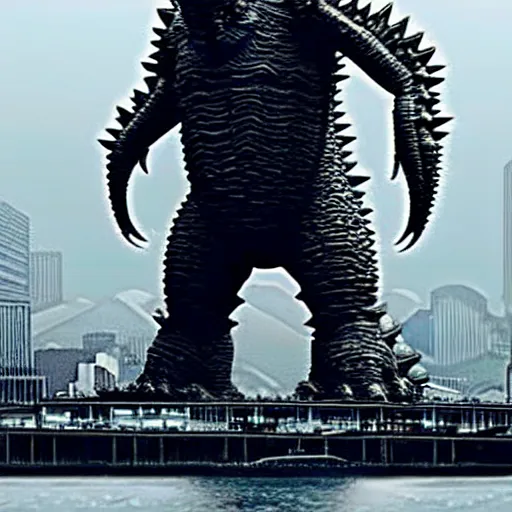 Image similar to a robot designed like godzilla