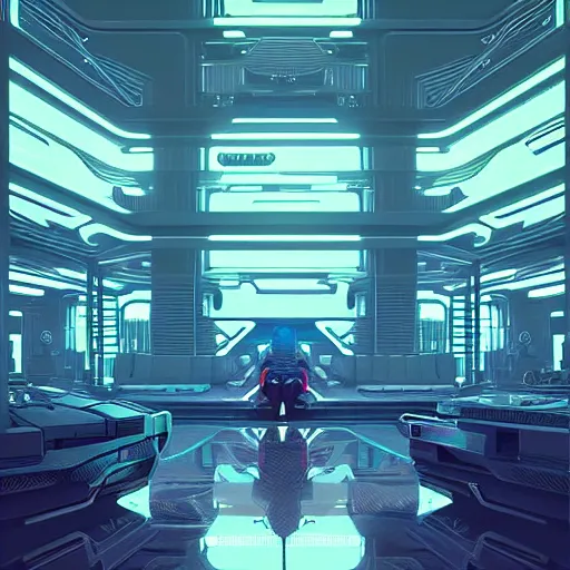 Image similar to futuristic cyberpunk lounge, interior architecture view, beautiful detailed pixelart by albertov, intricate details, beautiful, dithered gradients, volumetric lighting, cgsociety, artstation, smooth, sharp focus, 2 d illustration, by greg rutkowski, amazing art by dan mumford