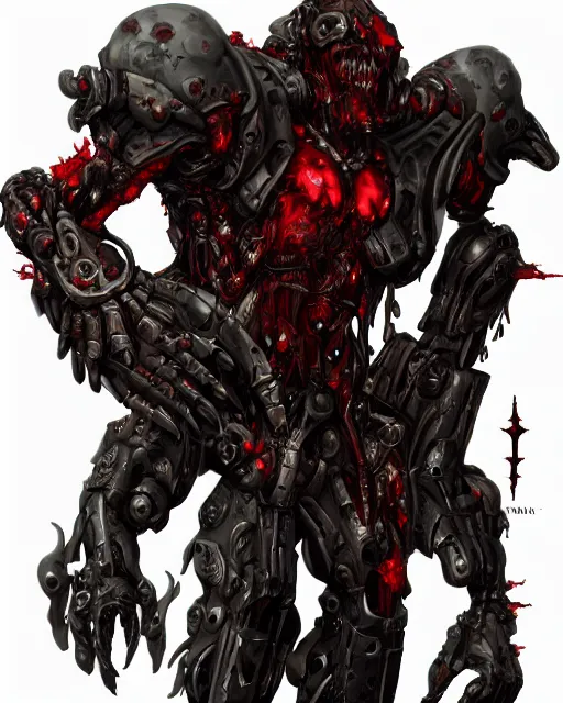 Image similar to bloody fleshmetal cyborg daemonhost, trending on artstation