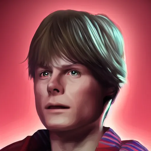 Image similar to marty mcfly, digital art, 8 k, character, realism, anime, portrait