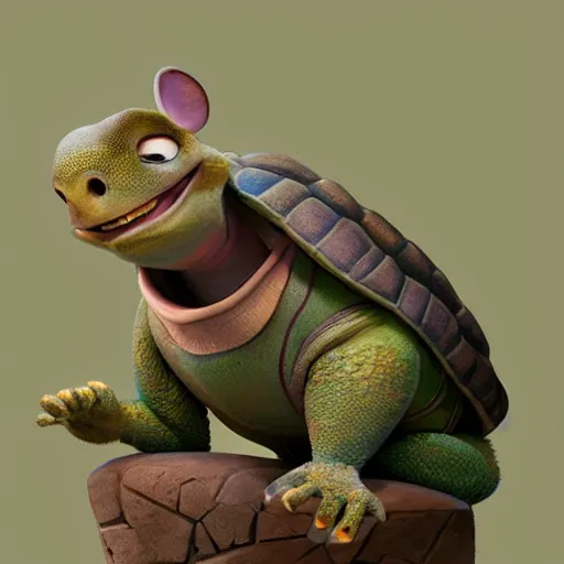 very cute character tortoise, disney pixar Zootopia | Stable Diffusion ...