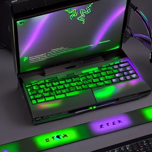 Image similar to razer credit card, rgb lighting, hd, artstation, digital art