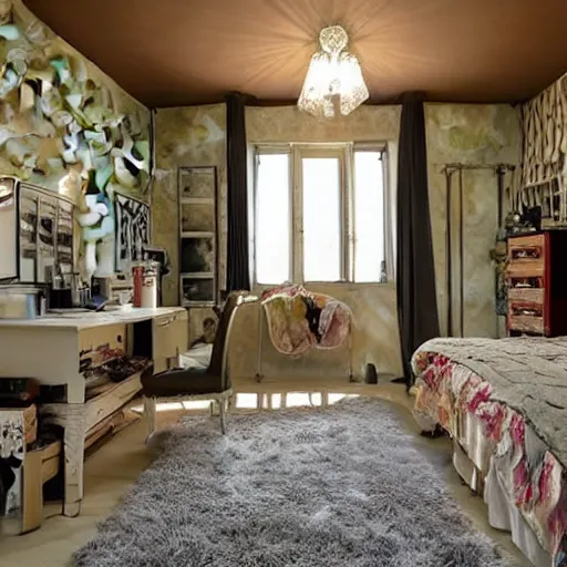 Image similar to terrible interior design, ugly room, tacky