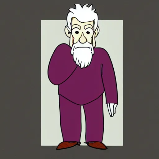 Prompt: portrait of ian mckellen in the style of homestar runner