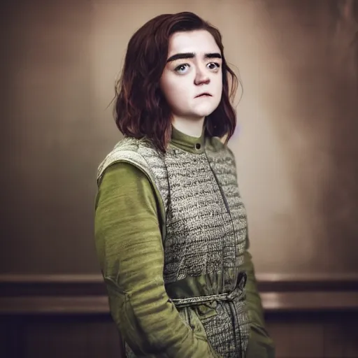 Prompt: portrait of maisie williams in surabaya today, f/3.5, ISO 100