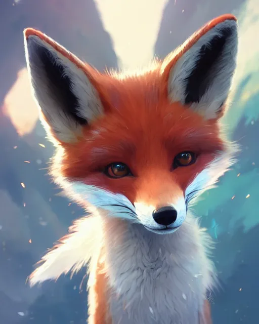 Image similar to a fox wearing a VR headset on its head By Makoto Shinkai, Stanley Artgerm Lau, WLOP, Rossdraws, James Jean, Andrei Riabovitchev, Marc Simonetti, krenz cushart, Sakimichan, trending on ArtStation, digital art.