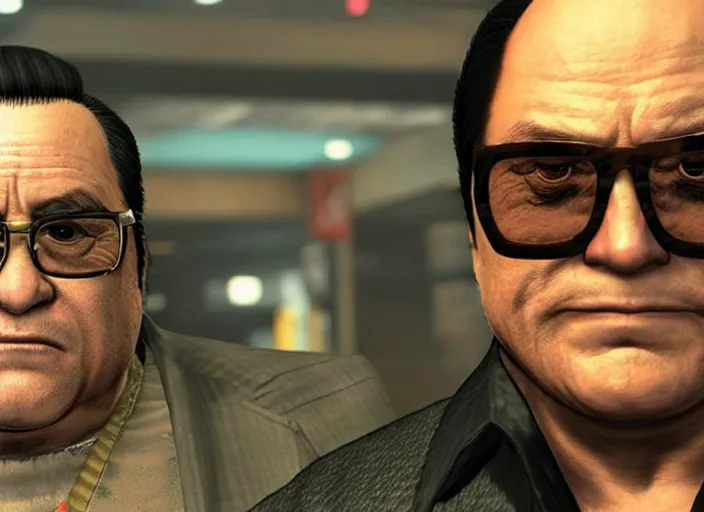 Image similar to video game still of danny devito in the video game yakuza zero,