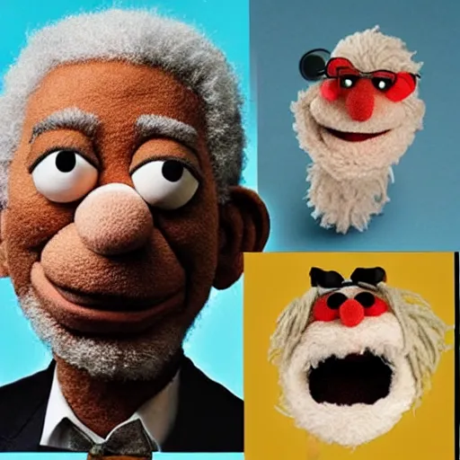 Prompt: morgan freeman as a muppet