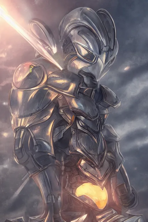 Image similar to helmet armor guardian destiny in witch queen illumination ray tracing hdr fanart arstation by sung choi robot ninja mask and eric pfeiffer and gabriel garza and casper konefal